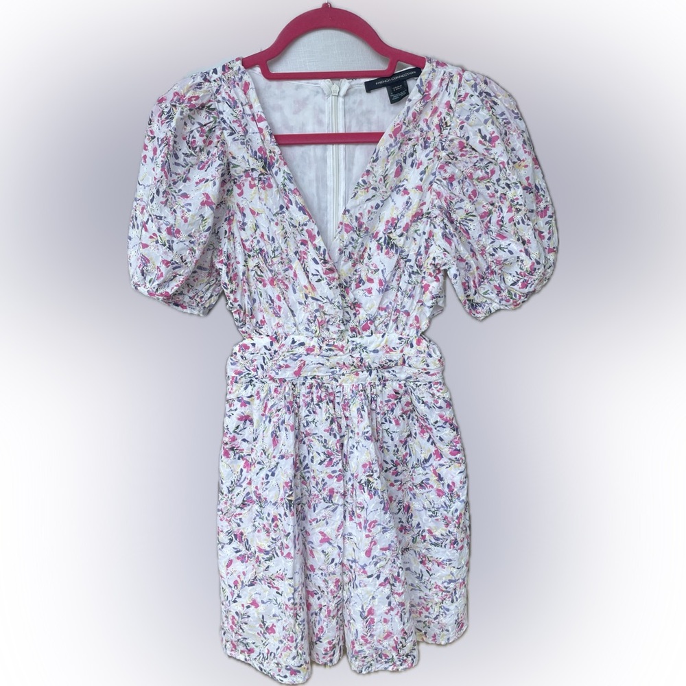 French Connection Mini Eyelet Floral Dress